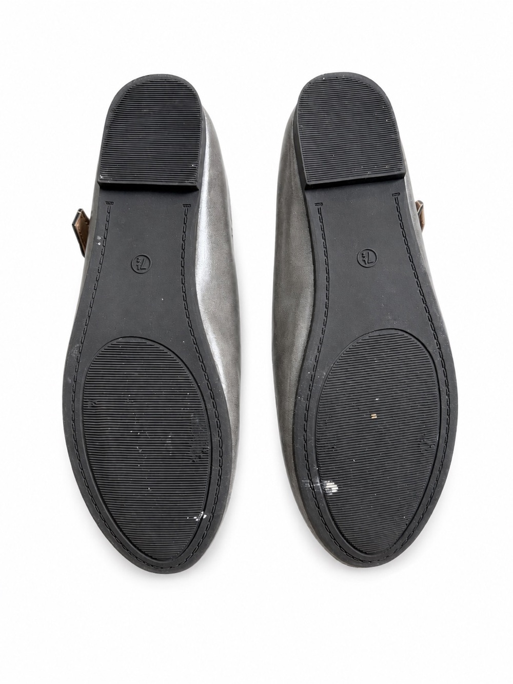 R Women’s Mary Jane Flats Size 7.5 Gray Color Ballet Flats Office Work Casual - Picture 3 of 4